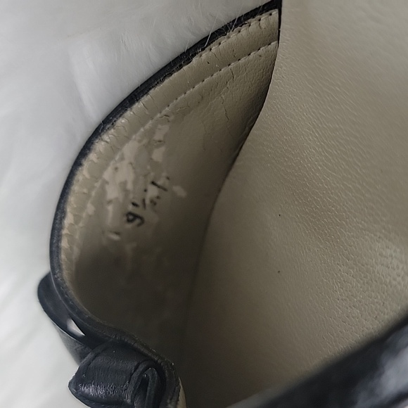 TALBOTS Black Cream Gingham Checkered Preppy Cottage Bow Kitten Heel Mules 9.5 - Picture 12 of 13